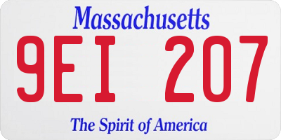 MA license plate 9EI207