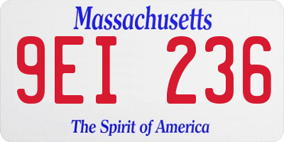 MA license plate 9EI236