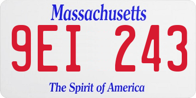 MA license plate 9EI243