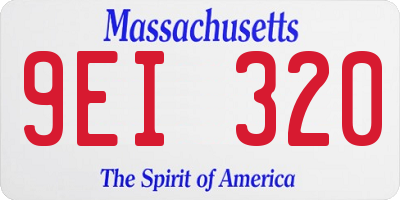MA license plate 9EI320