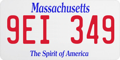 MA license plate 9EI349