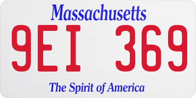 MA license plate 9EI369