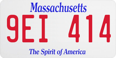 MA license plate 9EI414