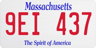 MA license plate 9EI437
