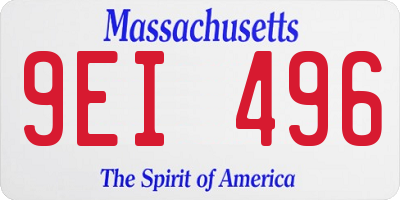 MA license plate 9EI496