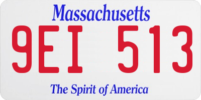 MA license plate 9EI513