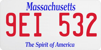 MA license plate 9EI532