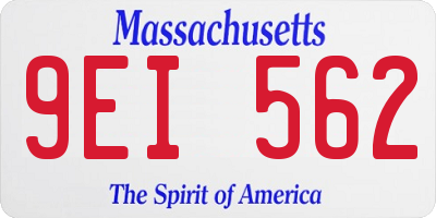 MA license plate 9EI562