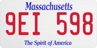 MA license plate 9EI598