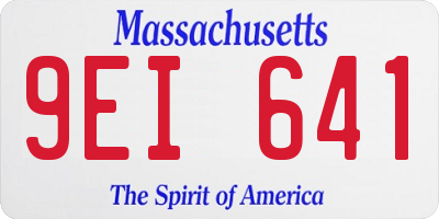 MA license plate 9EI641