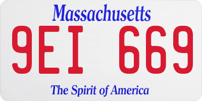 MA license plate 9EI669
