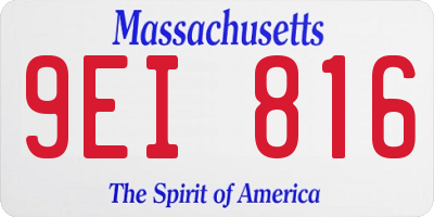 MA license plate 9EI816