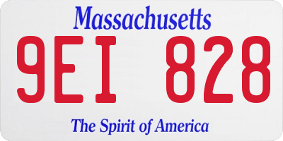 MA license plate 9EI828