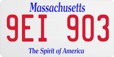 MA license plate 9EI903