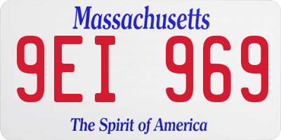 MA license plate 9EI969