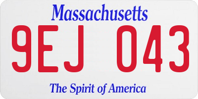 MA license plate 9EJ043