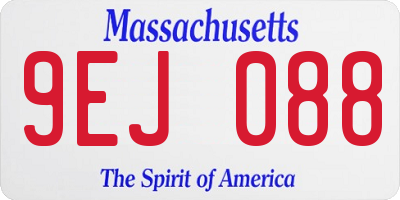 MA license plate 9EJ088