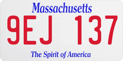 MA license plate 9EJ137
