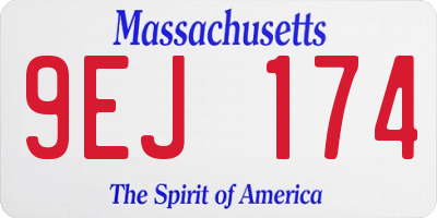 MA license plate 9EJ174