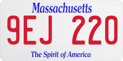 MA license plate 9EJ220