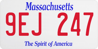 MA license plate 9EJ247
