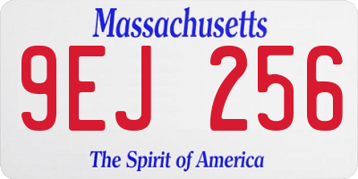 MA license plate 9EJ256