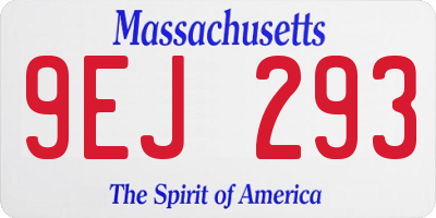 MA license plate 9EJ293