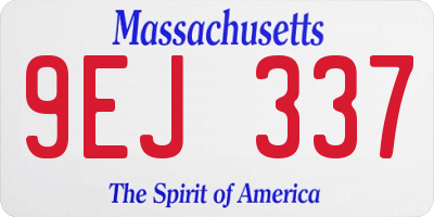 MA license plate 9EJ337