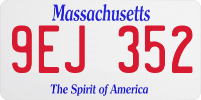 MA license plate 9EJ352