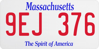 MA license plate 9EJ376