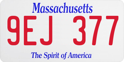 MA license plate 9EJ377