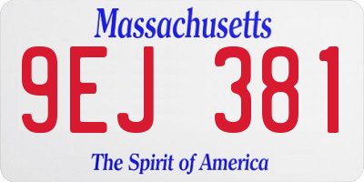 MA license plate 9EJ381