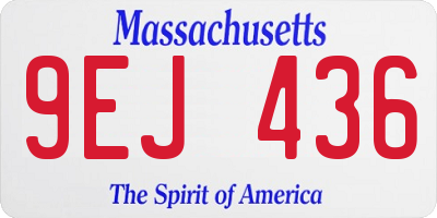 MA license plate 9EJ436