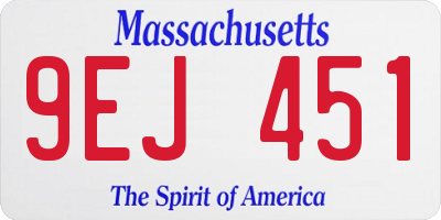 MA license plate 9EJ451