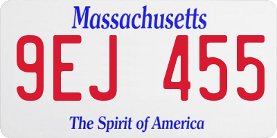 MA license plate 9EJ455