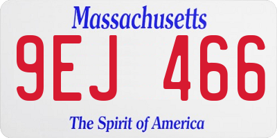 MA license plate 9EJ466