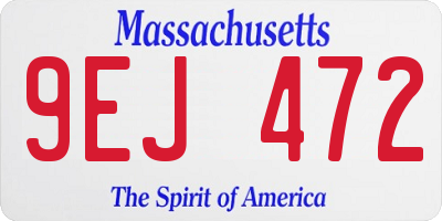 MA license plate 9EJ472