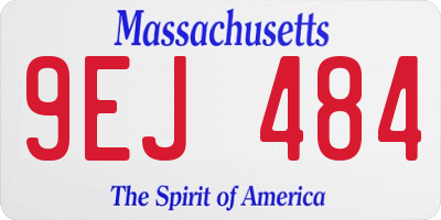 MA license plate 9EJ484