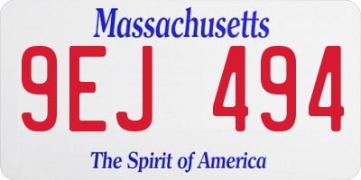 MA license plate 9EJ494