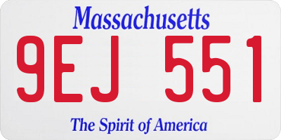 MA license plate 9EJ551
