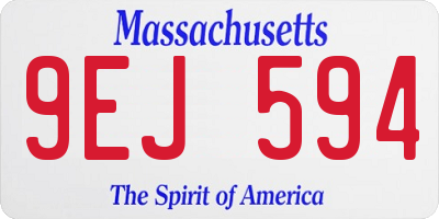 MA license plate 9EJ594