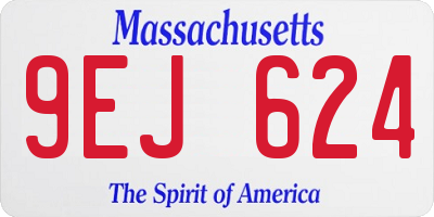 MA license plate 9EJ624