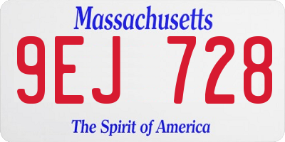 MA license plate 9EJ728