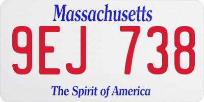 MA license plate 9EJ738
