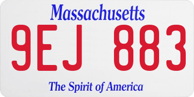 MA license plate 9EJ883