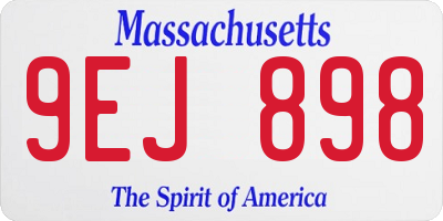 MA license plate 9EJ898