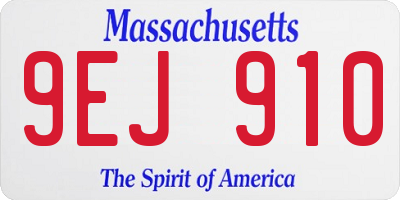 MA license plate 9EJ910