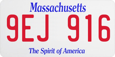 MA license plate 9EJ916