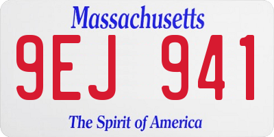 MA license plate 9EJ941