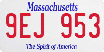 MA license plate 9EJ953